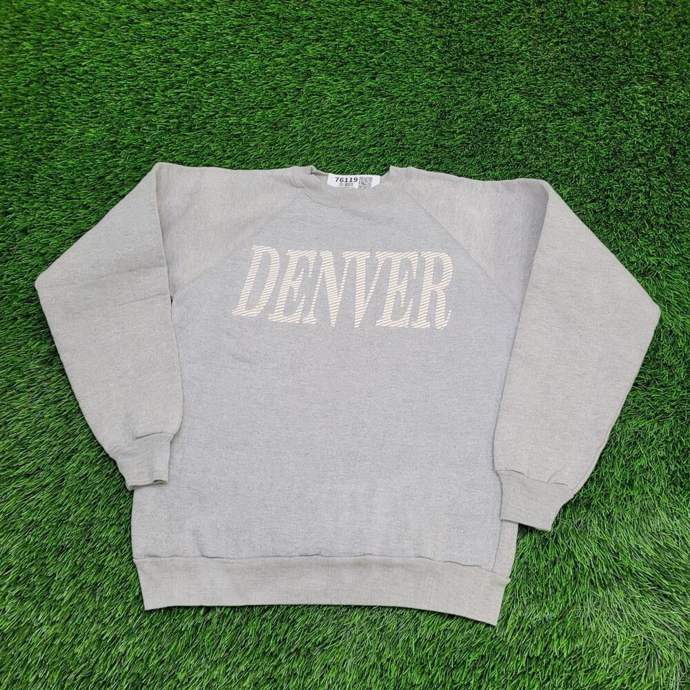 Vintage 90s Denver Sweatshirt Womens Medium 18x22 Cropped